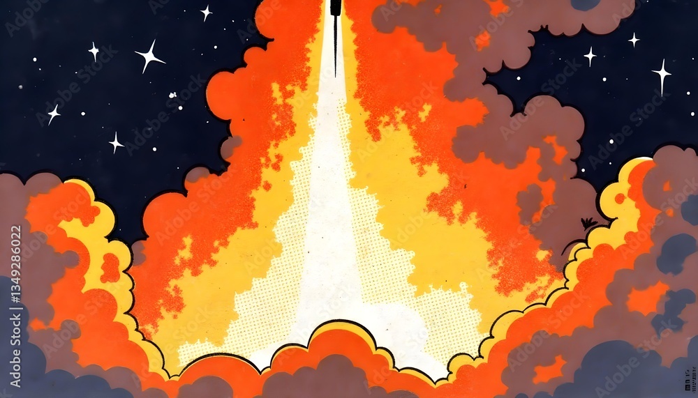 Obraz premium Rocket launch into space