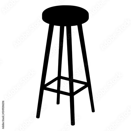 Silhouette Stool: A stark, minimalist silhouette of a stool stands out against a simple backdrop.