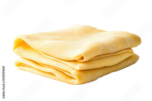 Raw puff pastry dough isolated on transparent or white background, png