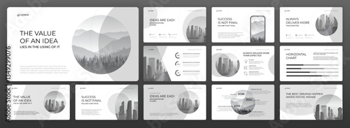 Creative Powerpoint presentation template. Modern Keynote presentation background, brochure cover design, pitch deck, proposal, agenda, annual report, Google slides, company profile, brand guidelines.