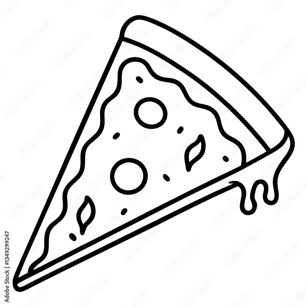 Pizza Slice Iconic Line Art Design Pizza Slice Iconic Line Art Design