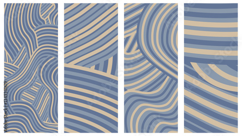 Set of abstract minimalist digital artwork illustrations for wall decoration, postcard, poster, brochure cover design and others.
