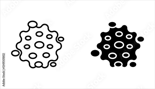 Cancer cell icon set, cancer disease vector illustration on white background