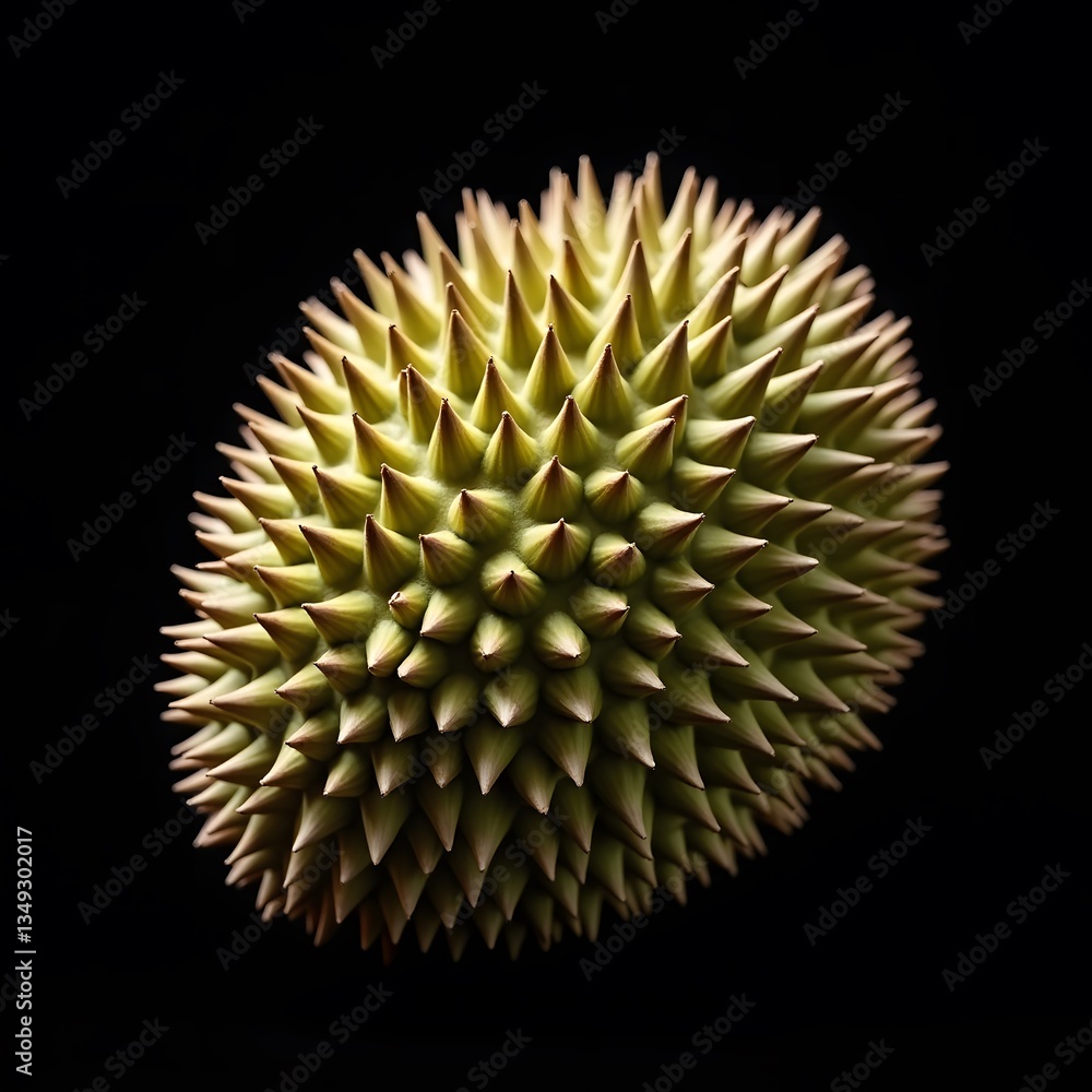 durian on black background durian on black background