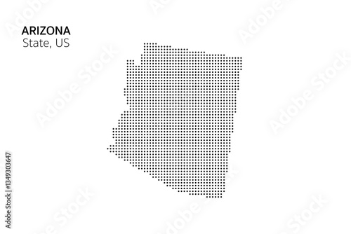 Map of Arizona state, US