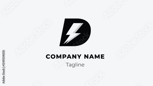 D modern flat design logo with blitz 