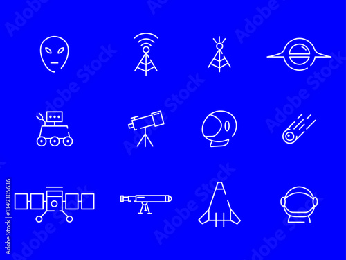 Simple Space Exploration Pictogram Asset