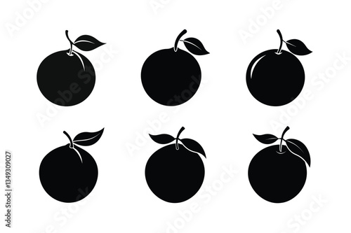 Pomelo – Citrus maxima silhouette vector illustration