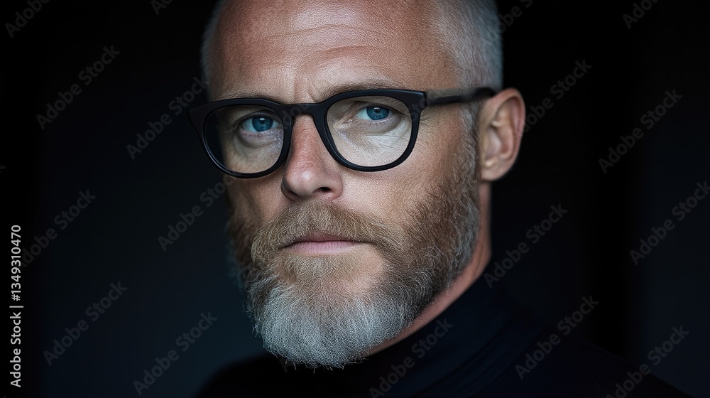 Close-up portrait of a mature man with glasses and beard (1) Close-up portrait of a mature man with glasses and beard (1)