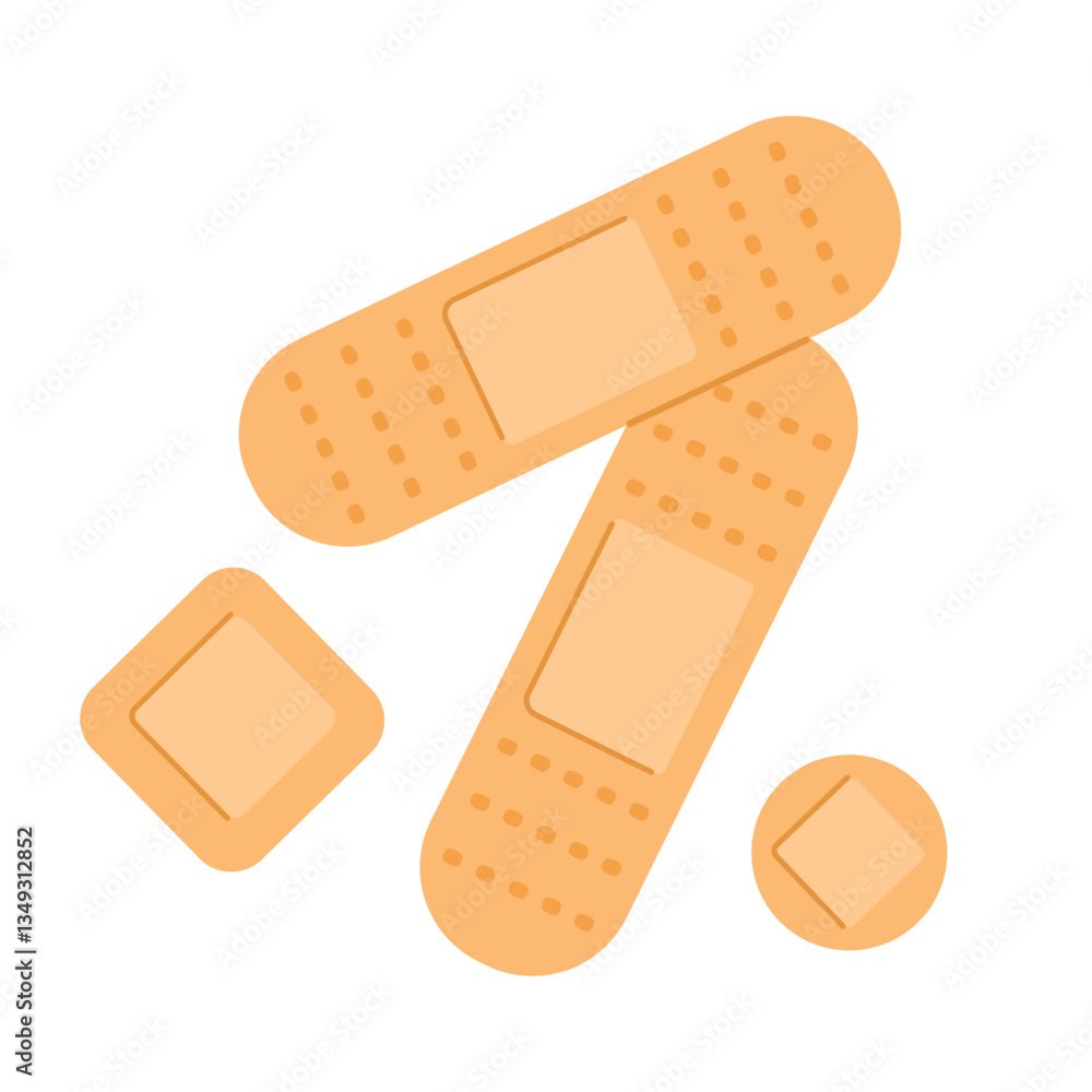 First aid plaster strip medical patch. Flat vector isolated illustration First aid plaster strip medical patch. Flat vector isolated illustration