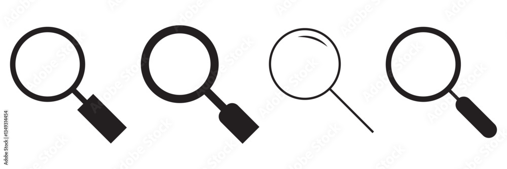 Search icon set. Magnifying glass symbol. Loupe logo. Vector Search icon set. Magnifying glass symbol. Loupe logo. Vector