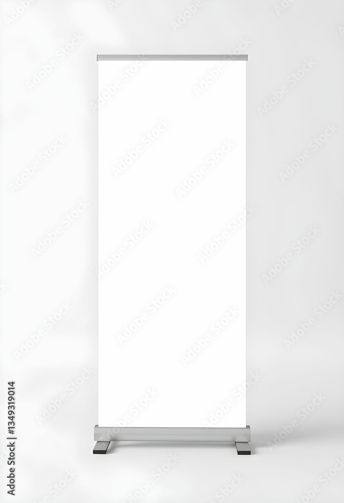 White vertical banner stand, blank display, minimalist design, exhibition mockup, clean background, advertising space, trade show equipment, marketing tool, empty canvas, sleek frame White vertical banner stand, blank display, minimalist design, exhibition mockup, clean background, advertising space, trade show equipment, marketing tool, empty canvas, sleek frame