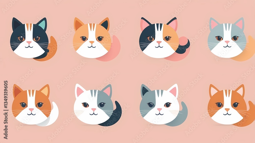 Cat icon, cute and simple, friendly branding Cat icon, cute and simple, friendly branding