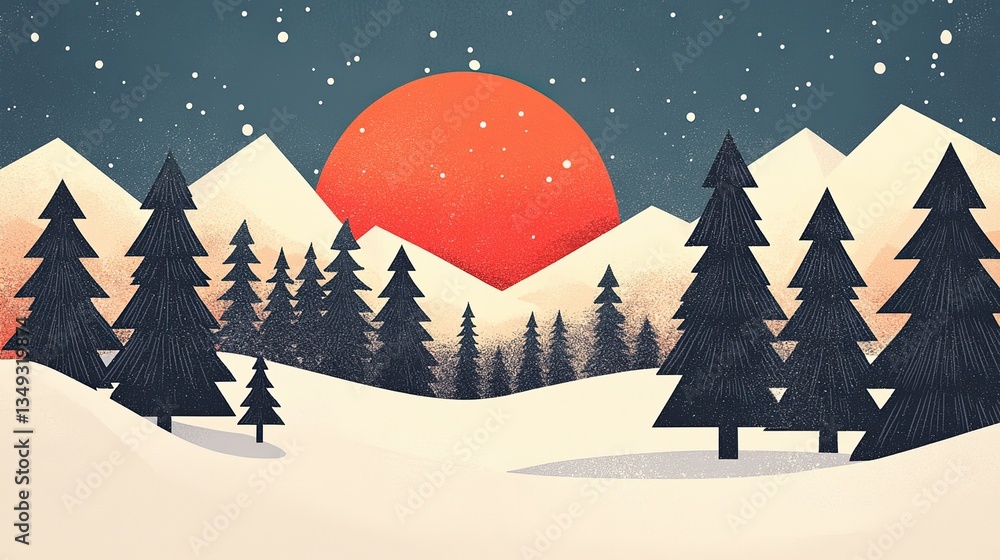 A modern Christmas card design, clean and simple aesthetics. A modern Christmas card design, clean and simple aesthetics.