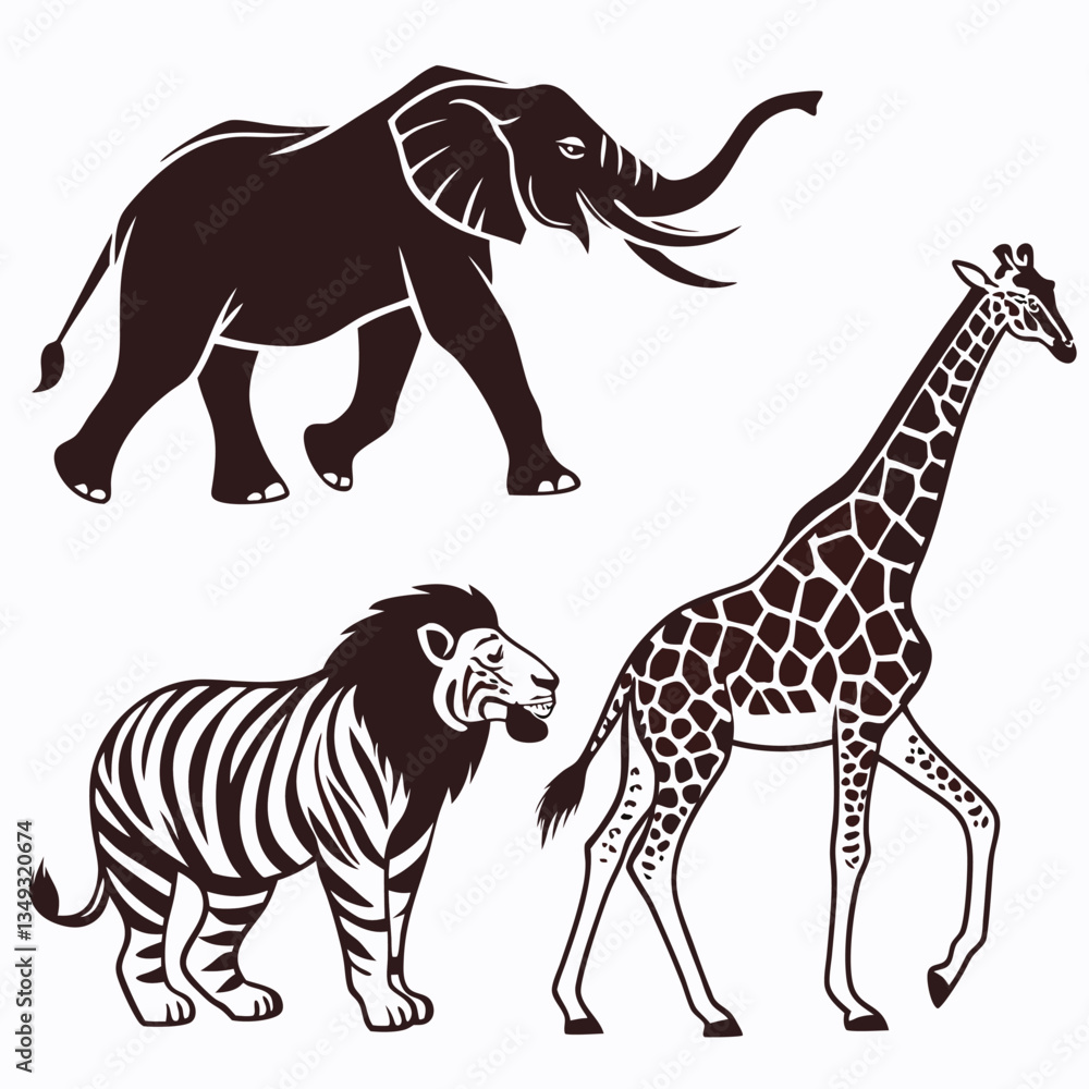 Fototapeta premium animal-icons-vector-image-back-to-no-background- (5).eps