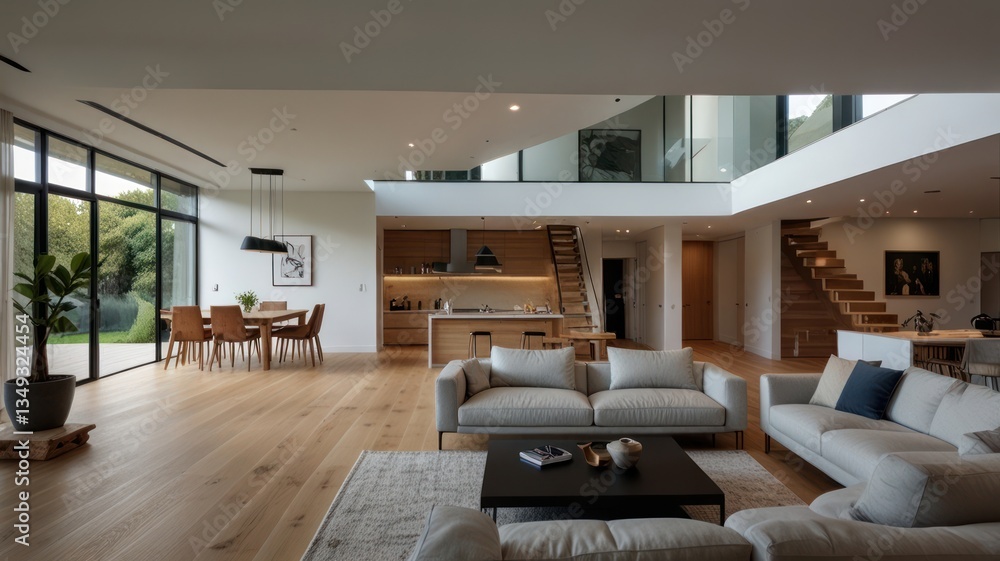 Fototapeta premium Open-plan modern home, light and airy