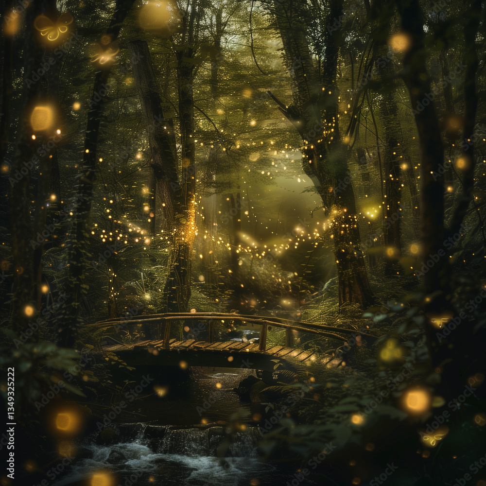 Fototapeta premium firefly in the forest