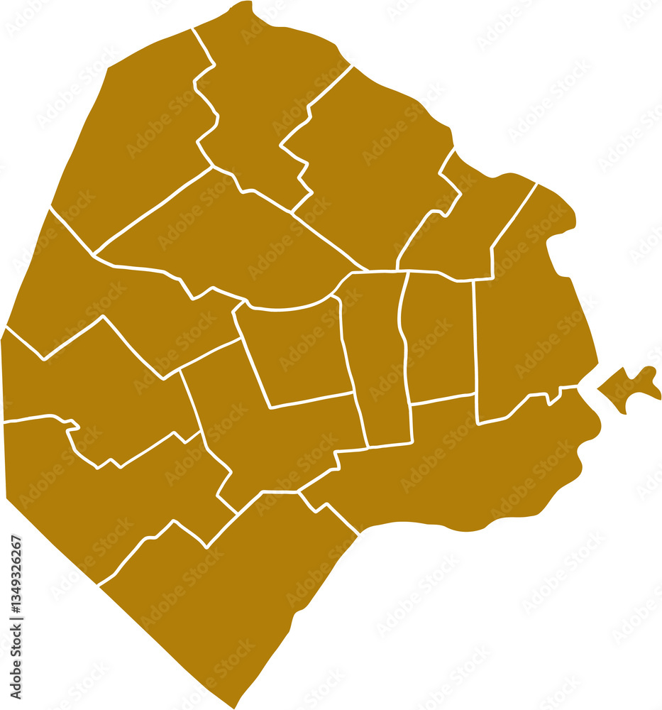 Freehand solid color drawing of Buenos Aires city map.