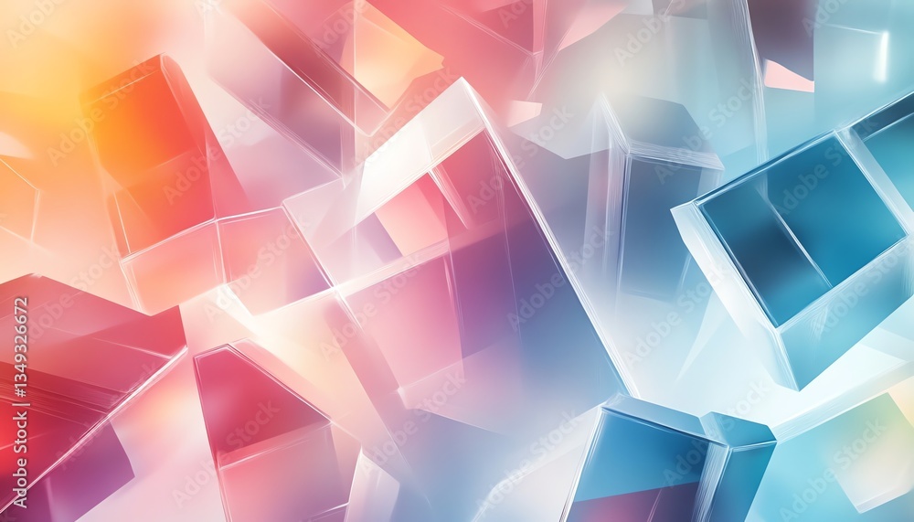 Abstract Transparent Cubes Background with Colorful Light and Modern Design Abstract Transparent Cubes Background with Colorful Light and Modern Design