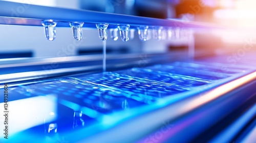 Wallpaper Mural Close-up of a high-tech liquid dispensing system in a modern laboratory setting Torontodigital.ca