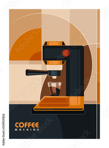 Poster design coffee machine design Bauhaus Style