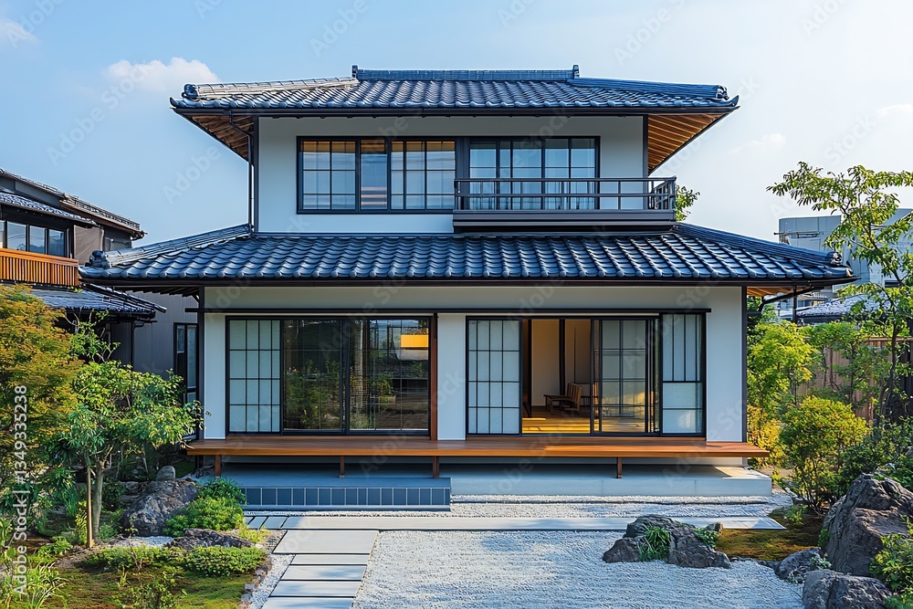 Fototapeta premium Serene Japanese Modern Home Design