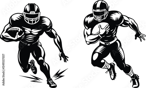 American football player silhouette vector illustration