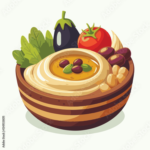 food, eggplant, cuisine, arabic, traditional, appetizer, vegetarian, dip, hummus, babaganoush, turkish, lebanese, vegetable, mediterranean, ganoush, parsley, healthy, snack, arabian, greek, baba, back