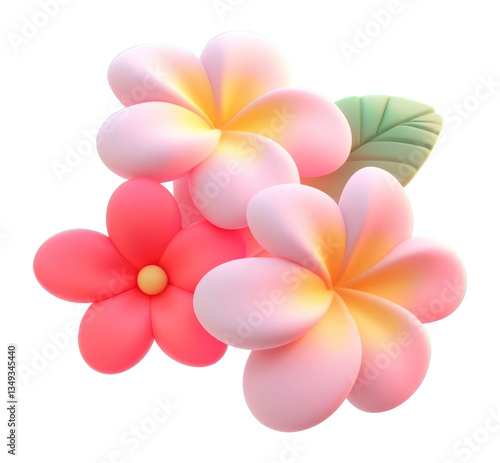 PNG Tropical flowers illustration petals accessories.