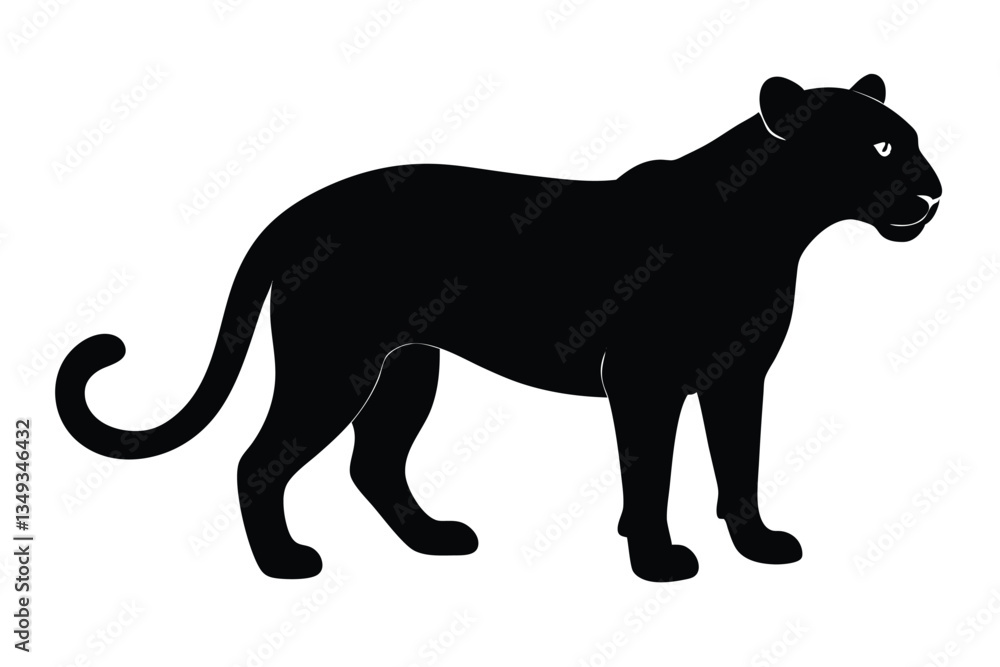 Fototapeta premium Leopard silhouette vectot art illustration