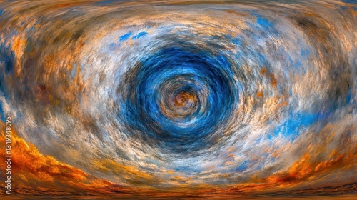 Wallpaper Mural Swirling vortex of blue, orange, and white hues creating a mesmerizing abstract composition Torontodigital.ca