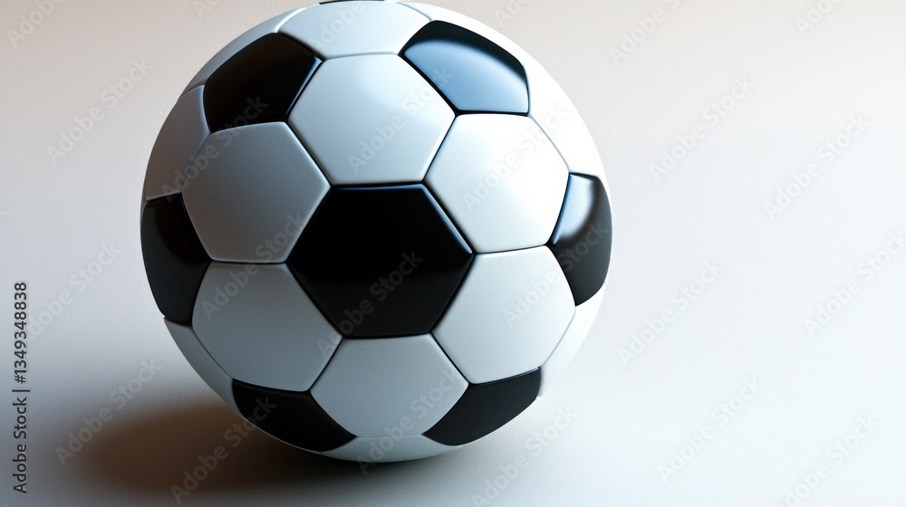 Obraz premium Soccer ball, studio shot, white background, dramatic lighting