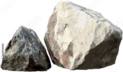 Granite stones vector, bigger isolated rocks, transparent PNG, nature stone background, large rocks, isolated stones, stone textures, rock illustrations, natural granite, granite pebbles.
