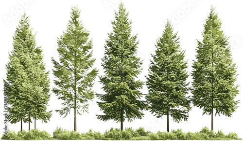 Cut out vector trees shapes for landscape illustration on transparent background png, forest, nature, environment, silhouette, greenery, outdoor, scenery, eco, jungle, foliage,