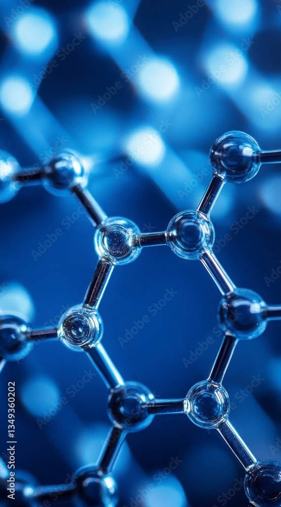 Metallic Molecular Structure Model Close up Metallic Molecular Structure Model Close up