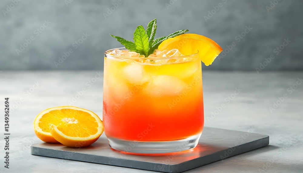 Fototapeta premium Iced Orange Cocktail for Summer Drink.