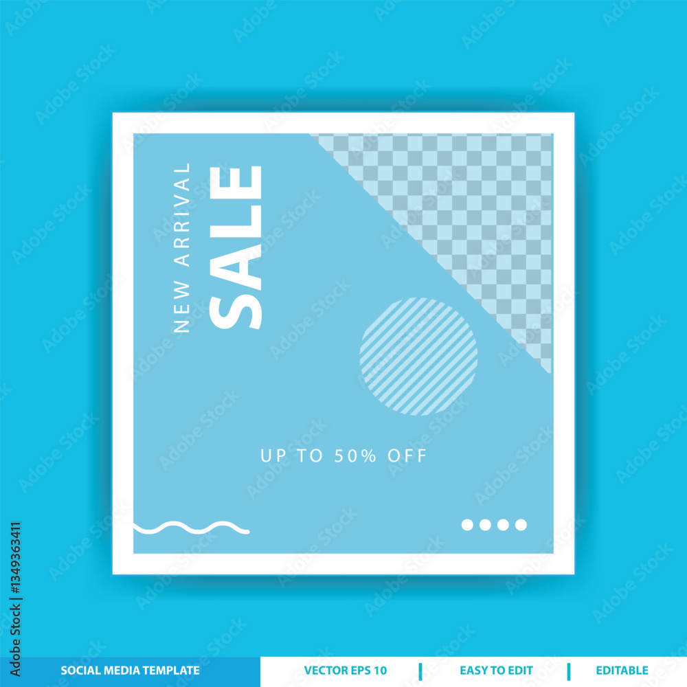 Fototapeta premium Light Blue Sale Social Media Template