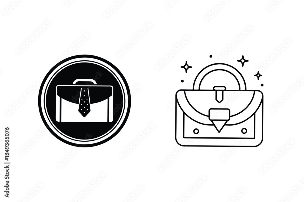 Fototapeta premium Business Bags, Portfolio, Briefcase Icons, Professional, Elegant, Stylish, Design, Minimalist, Line 
