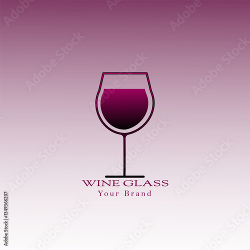 wine glass logo design template