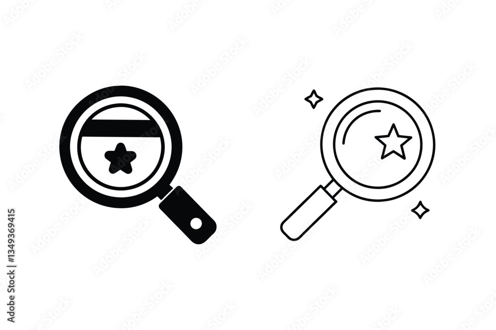 Magnifying Glass Icons Search, Star, Rating, Feedback, Review Magnifying Glass Icons Search, Star, Rating, Feedback, Review
