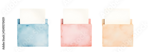 Wallpaper Mural Colorful cardholders with blank cards. cut out,isolated, transparent background Torontodigital.ca