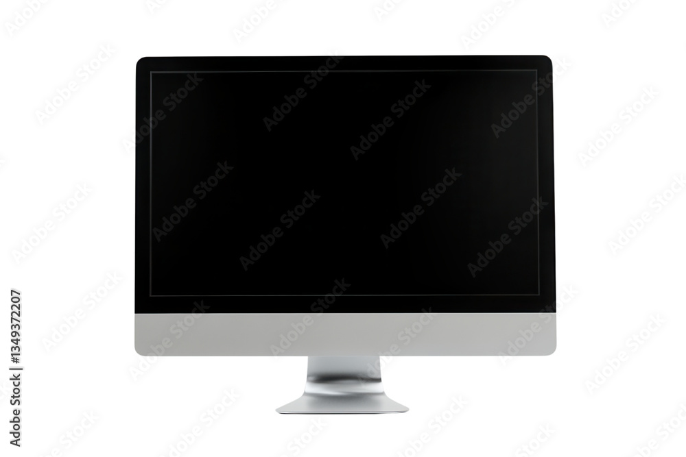 Sleek computer monitor with black screen for digital work Sleek computer monitor with black screen for digital work