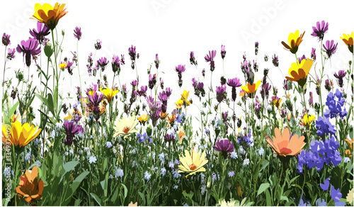 Meadow blooms, vector gardening, vibrant flowers, spring landscape, floral garden, nature blooms, wildflowers, outdoor garden, fresh plants, botanical art