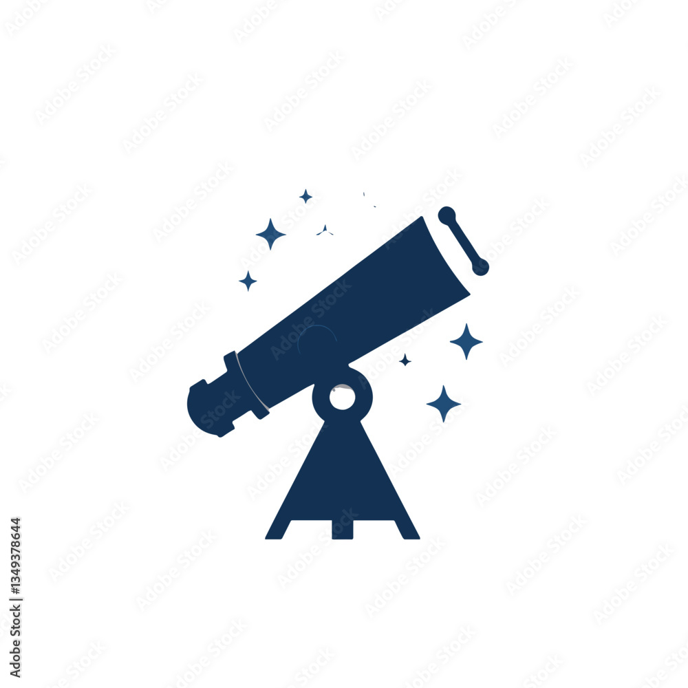 The image features a blue telescope mounted on a tripod, presented in a sleek and modern design. The telescope has a glossy finish, emphasizing its details and adding depth to the representation. This The image features a blue telescope mounted on a tripod, presented in a sleek and modern design. The telescope has a glossy finish, emphasizing its details and adding depth to the representation. This