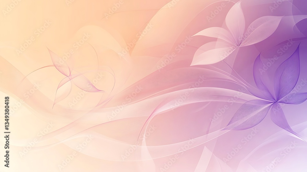 Abstract Pastel Floral Design With Flowing Lines Abstract Pastel Floral Design With Flowing Lines