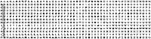 Mega collection Logos with letters. Geometrical abstract logos. Icon design	