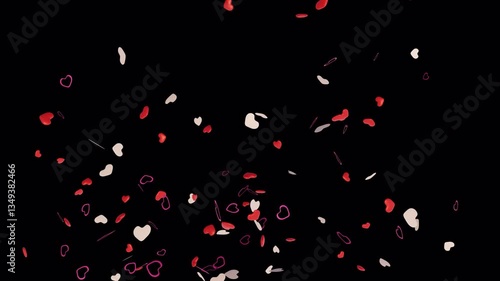 Hearts Confetti on alpha channel