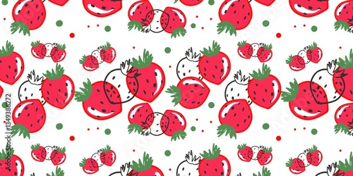 Strawberry Pattern with Dots  
