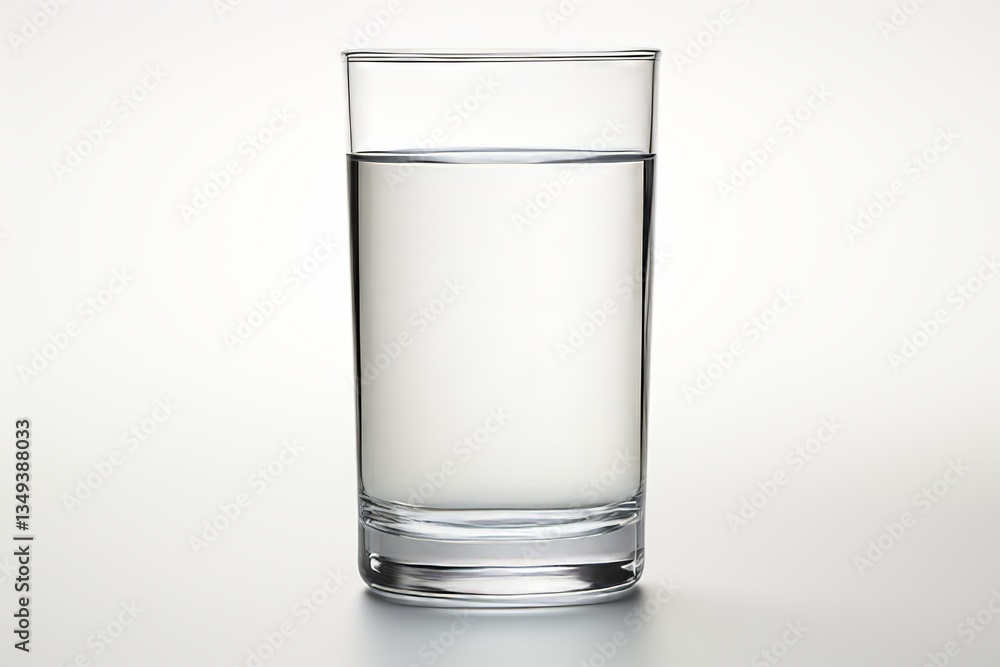 Isolated glass of water on a white background, perfect for minimalist and clean designs Isolated glass of water on a white background, perfect for minimalist and clean designs