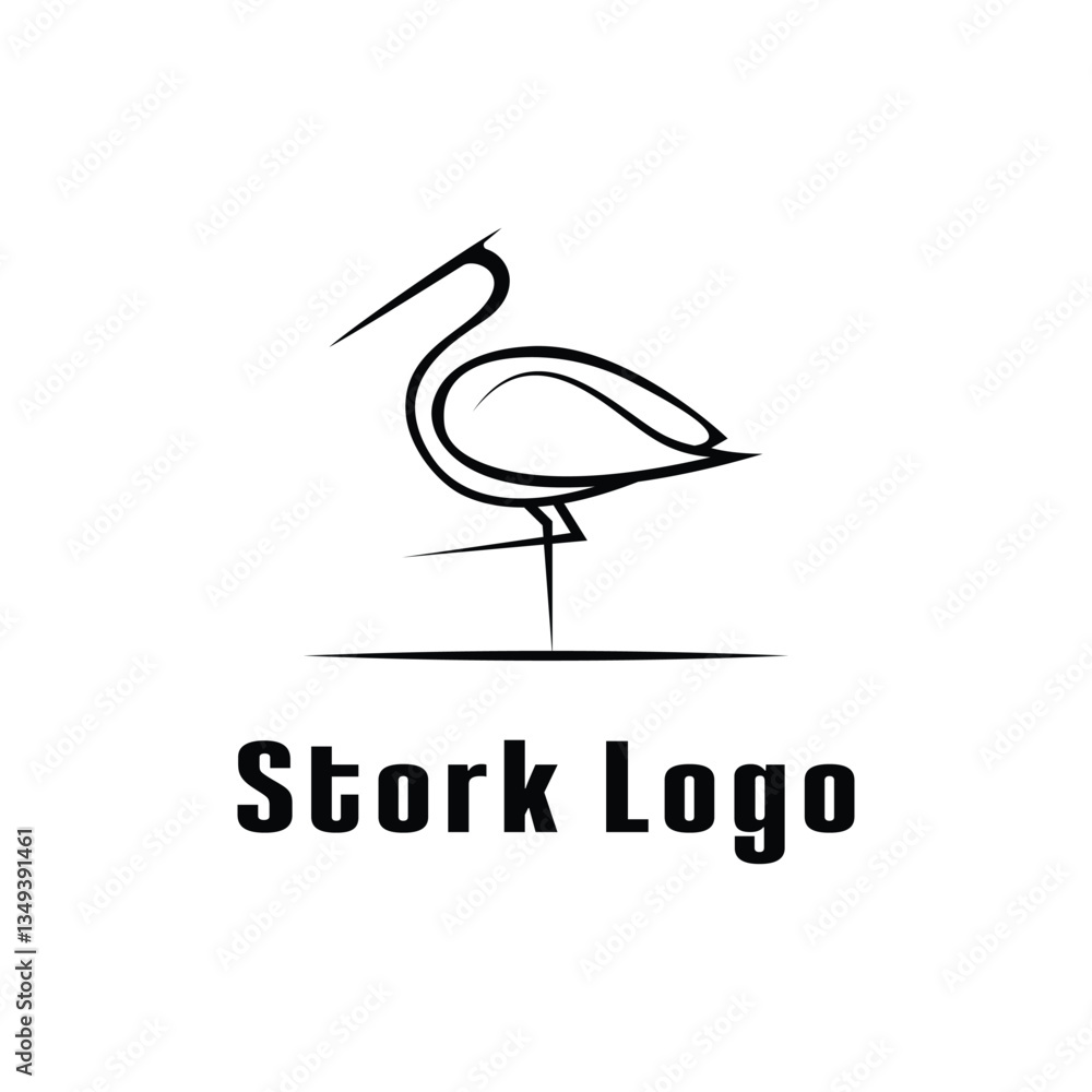 Fototapeta premium stork logo design modern concept idea